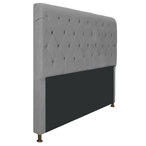 Cabeceira Estofada Cristal 140cm Casal Cinza