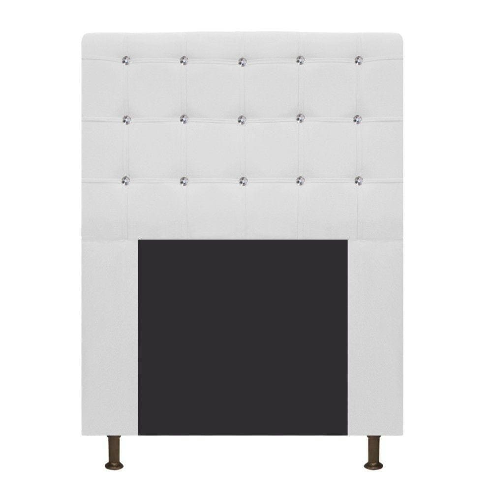 Cabeceira Estofada Dama 90cm Solteiro Suede Branco