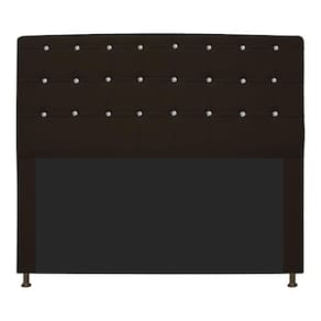 Cabeceira Estofada Dama 140 Cm Casal com Strass Marrom