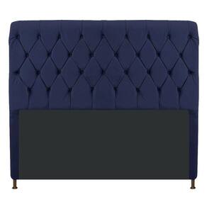 Cabeceira Estofada Cristal 160cm Queen Size Azul Marinho