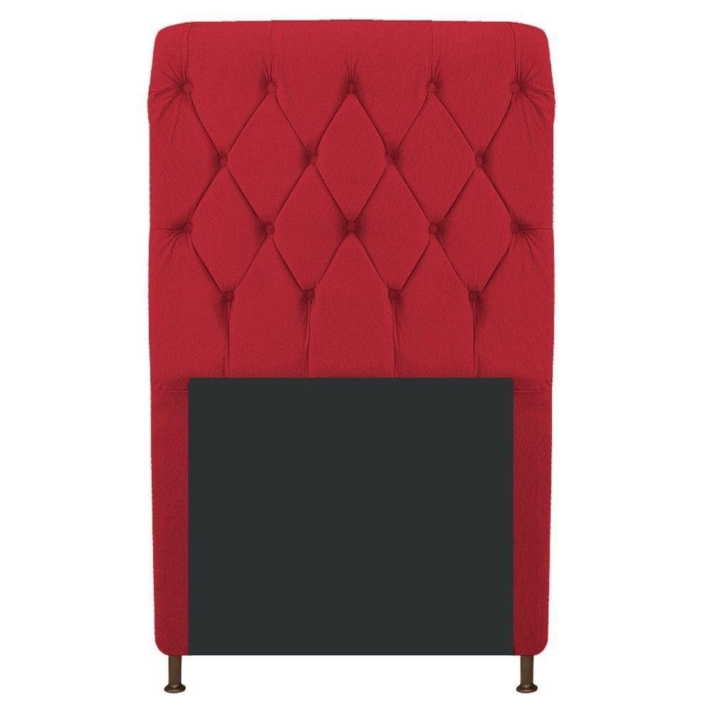 Cabeceira Estofada Cristal 100cm Solteiro Vermelho