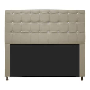 Cabeceira Estofada Dama 195 Cm King Size com Strass Bege