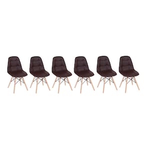 Conjunto com 6 Cadeiras Eames Eiffel Botonê - Marrom