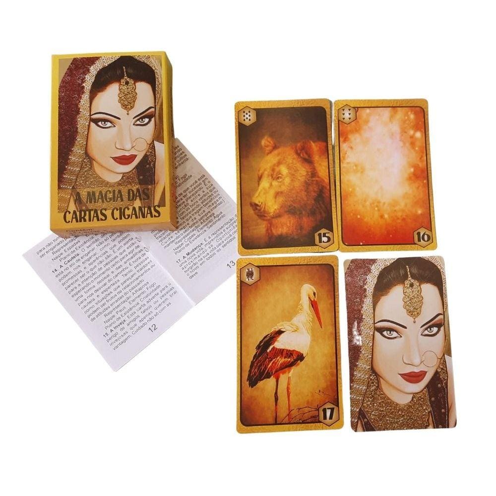 Baralho Tarot A Magia das Cartas Ciganas Amarelo 36 Cartas