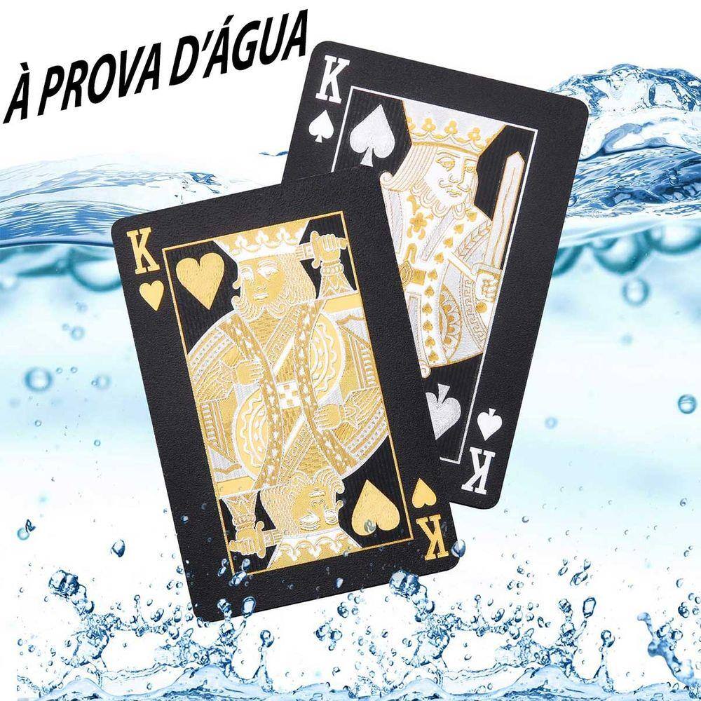 Baralho Dourado Ouro Brilho Luxo Poker Truco Cartas Jogos 