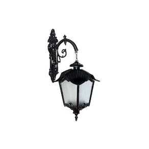 Luminária Portugal com Braço Externa e interna Alumínio 71cm