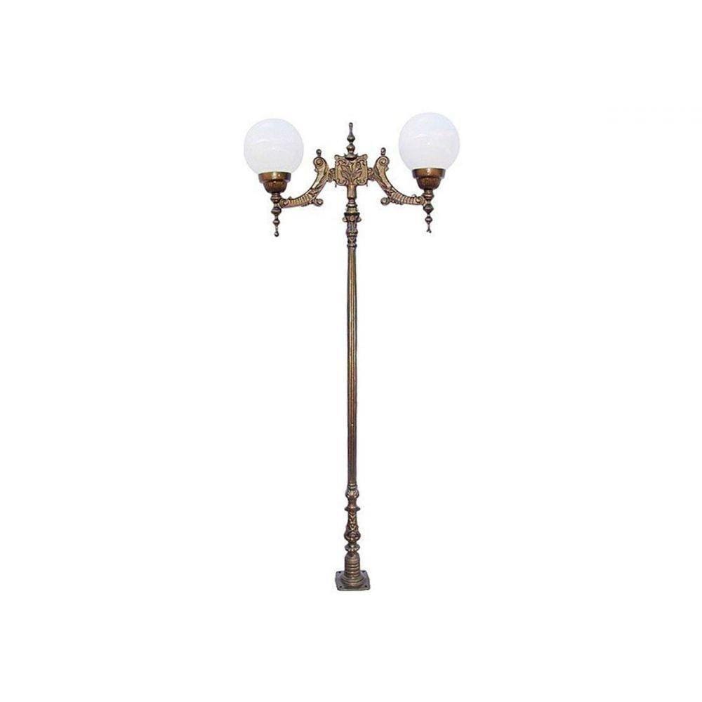 Poste Colonial Verona para Jardim de Alumínio 02 Globo 2,23m