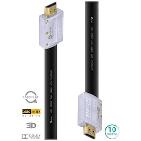 Cabo Hdmi 2.0 4k Conexao Ethernet Flat 10 Metros - H20fl-10