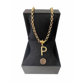 Colar Feminino Elo Português Grosso 6mm Letra "P"