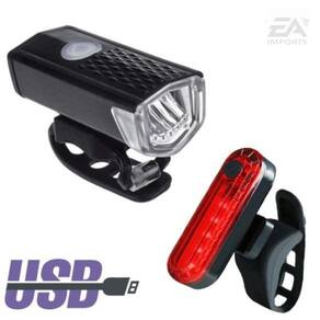 Farol e Lanterna de Bike 300 Lúmens Recarregável Usb