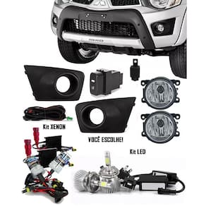Kit Farol de Milha Neblina Mitsubishi L200 Triton 2011 2012 2013 2014 2015 + Kit Xenon 6000K / 8000K ou Kit Lâmpada Super LED 6000K