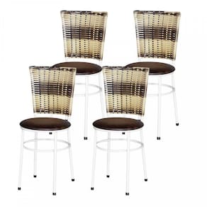 4 Cadeiras Brancas Para Cozinha Hawai Cappuccino Marrom