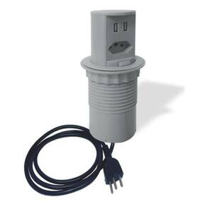 Torre Totem Manual 1 Tomada 20a 2 Usb - Cinza