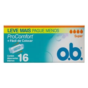 Absorvente Interno Ob Procomfort Super, 16 Unidades