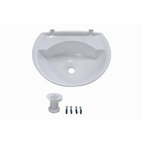 Lavatorio Plastico PP Branco 36 x 28cm c/ valvula