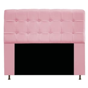 Cabeceira Estofada Mel 195 Cm King Size Suede Rosa Bebê