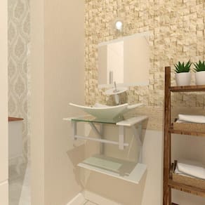 Combo 2 em 1 Gabinete 45cm AC com Cuba e Torneira Branco