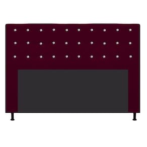 Cabeceira Estofada Dama 140 Cm Casal com Strass Suede Bordô