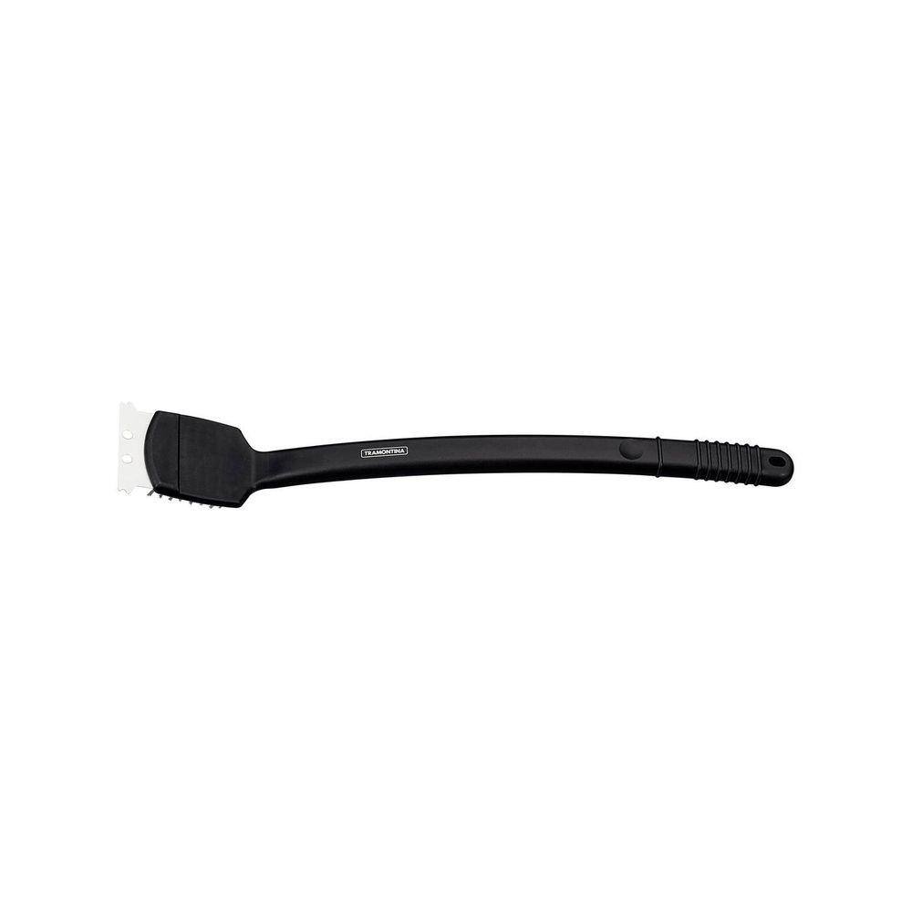 Escova Churrasco Cerdas Inox Cabo Preto 44cm Tramontina