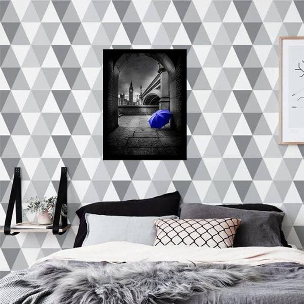 Quadro Decorativo Fotografia Sombrinha Azul