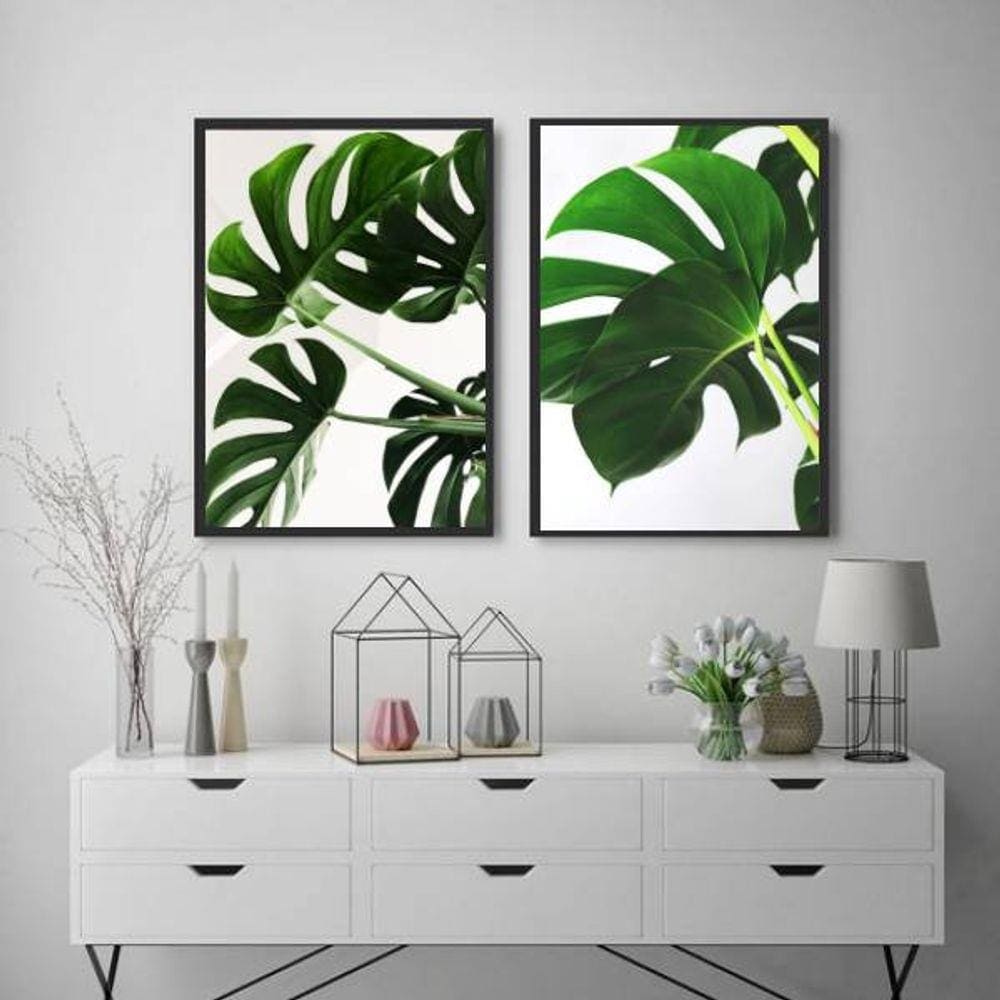 Kit 2 Quadros Decorativos Costela de Adão