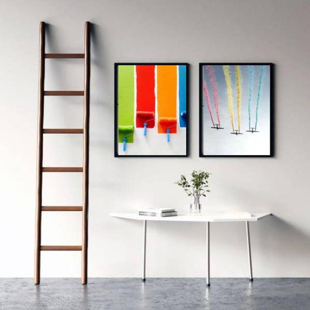 Kit 2 Quadros Decorativos Cores da Vida