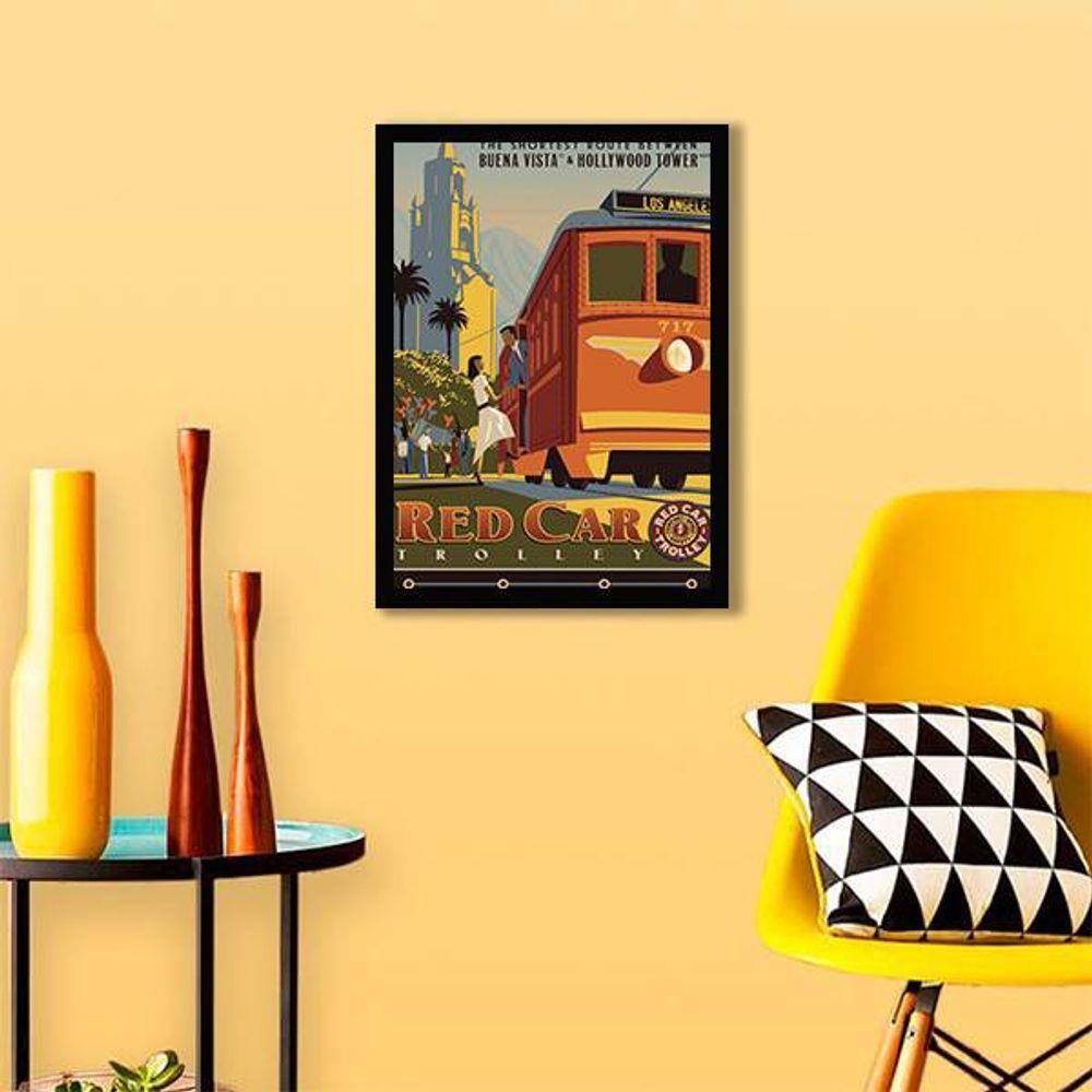 Quadro Decorativo Cartaz Retrô Bonde Los Angeles