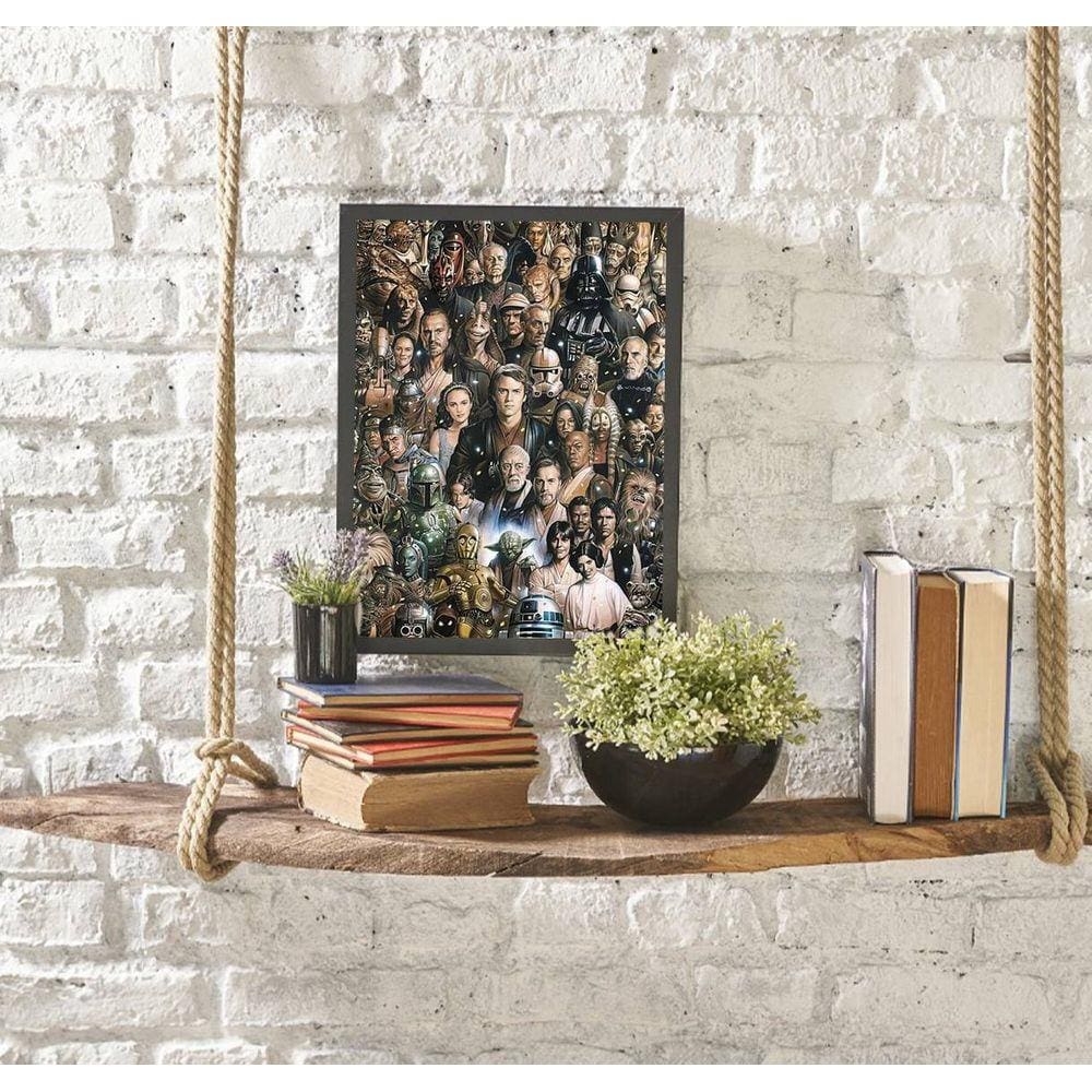 Quadro Decorativo Colagem Personagens Star Wars