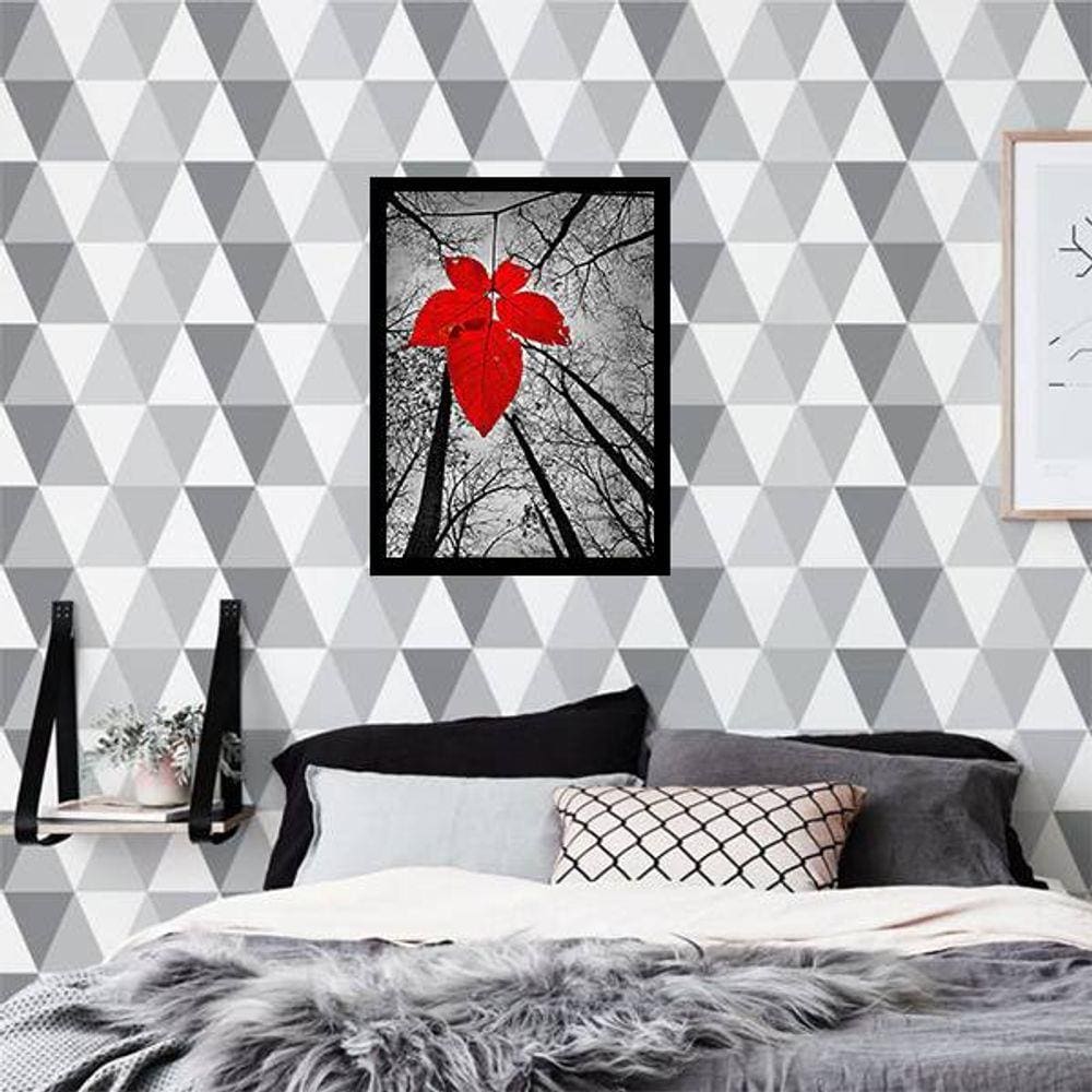 Quadro Decorativo Fotografia Folha Maple Vermelha