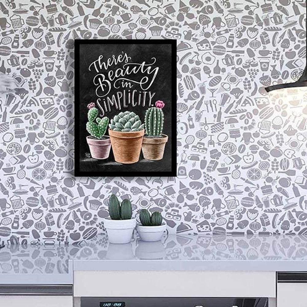 Quadro Decorativo There`s Beauty In Simplicity - Cactos