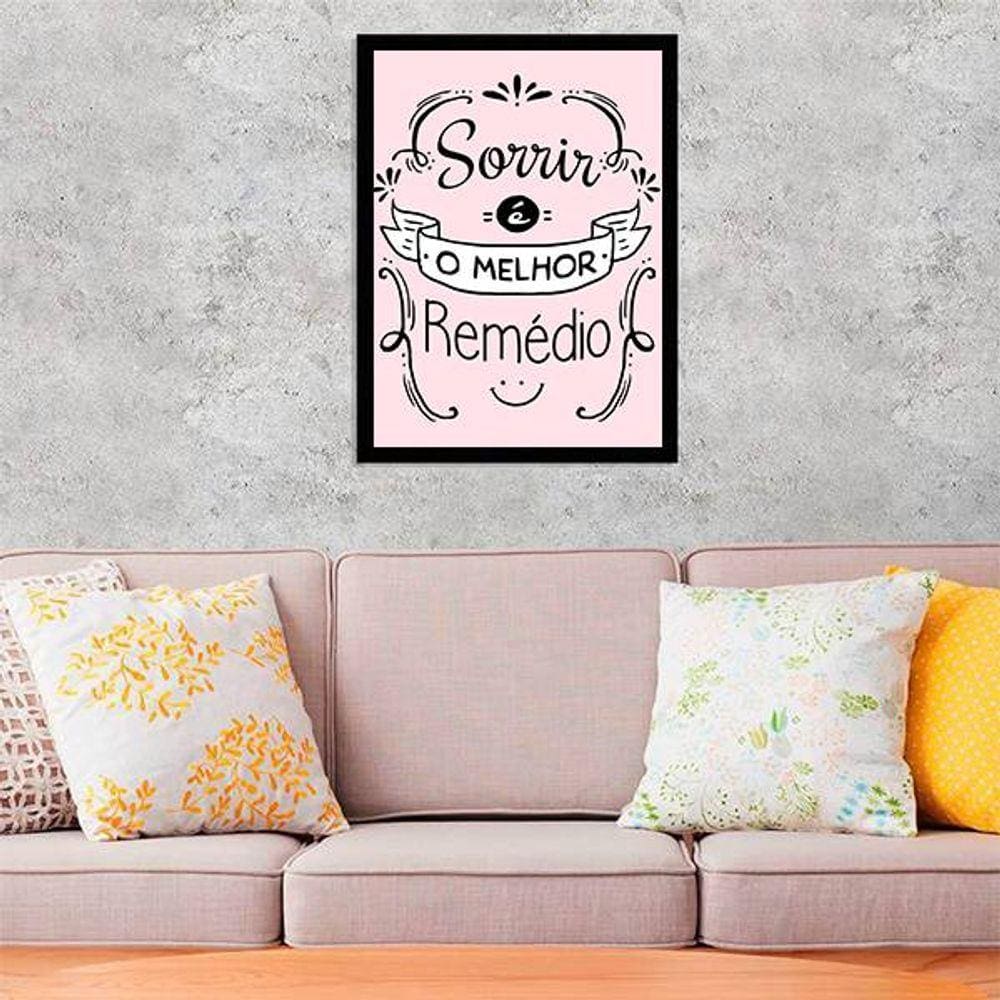 Quadro Decorativo Sorrir é o Melhor Remédio