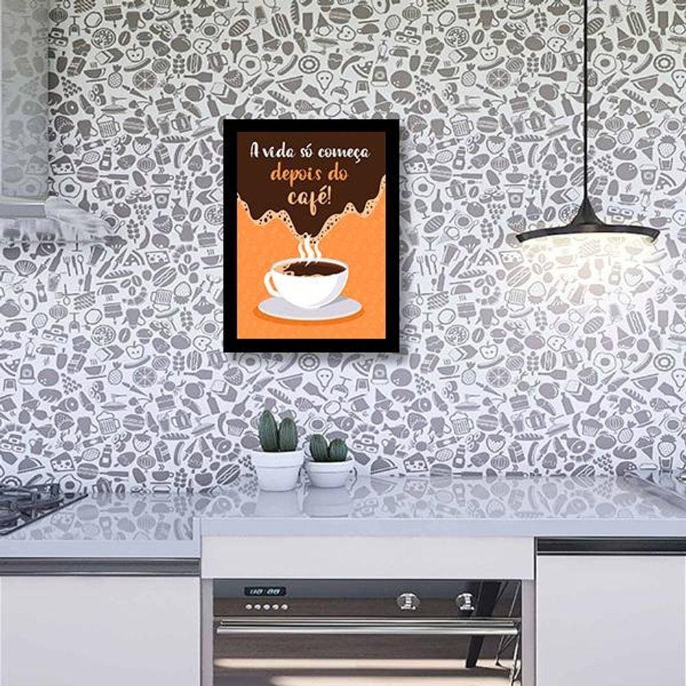 Quadro Decorativo a Vida Só Começa Depois Do Café