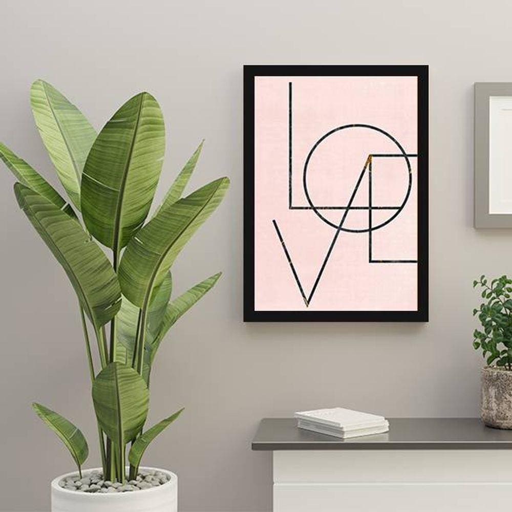 Quadro Decorativo Love - Fundo Rosê