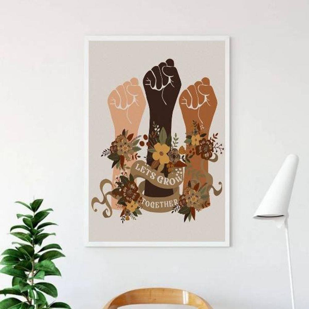 Quadro Decorativo Let`s Grow Together