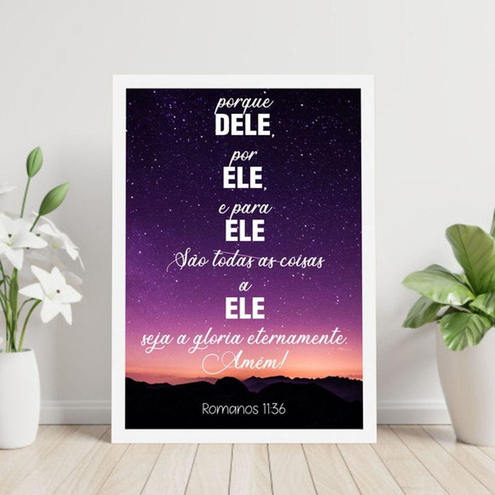 Quadro Decorativo Romanos 11:36 - Seja a Glória