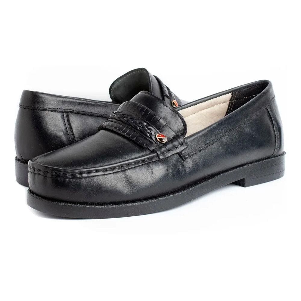 Sapato Masculino Mocassim Social Tradicional Couro Conforto Preto 050