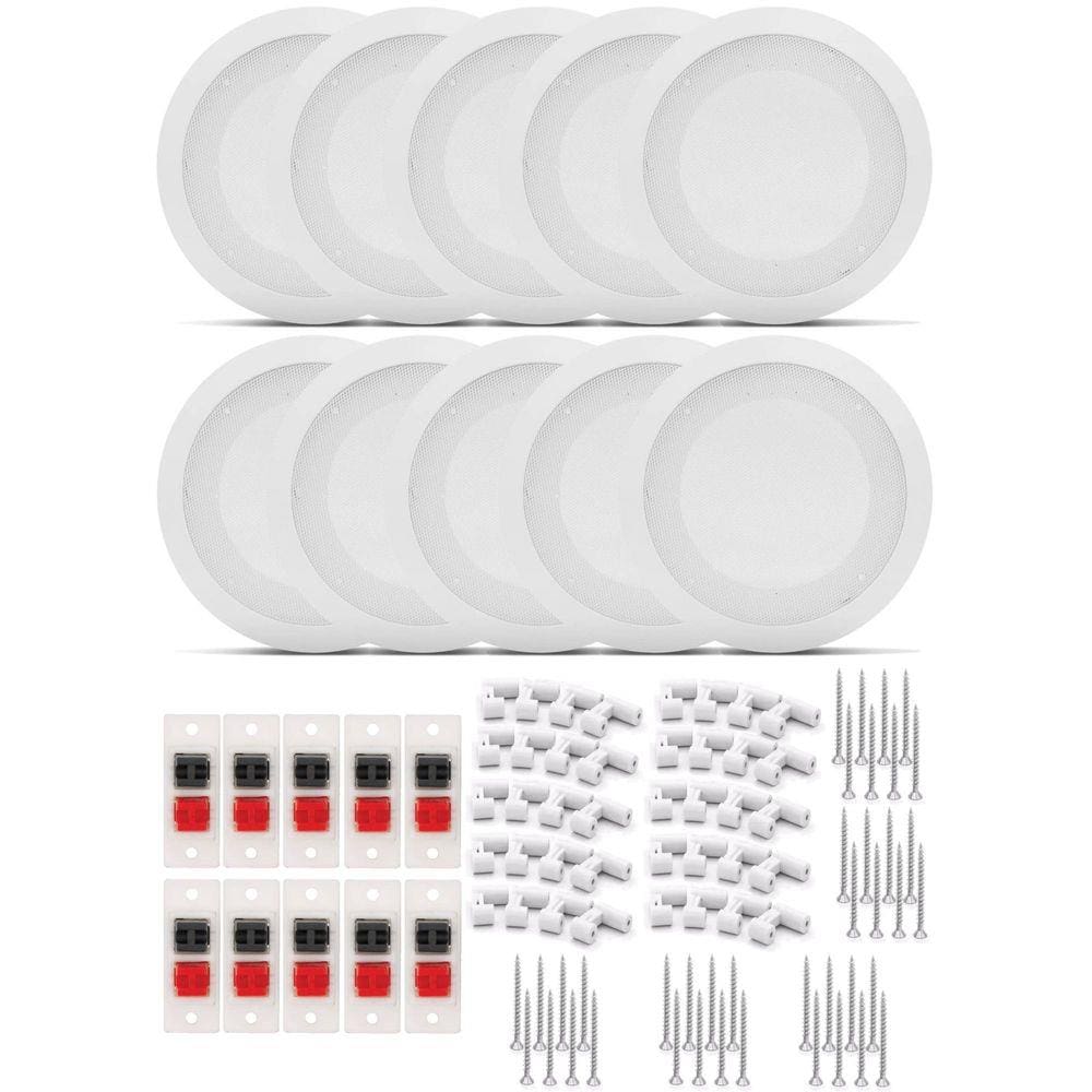 KIT BASE ARANDELA DE TETO DE METAL PARA ALTO FALANTE 6” GESSO - 10 PEÇAS
