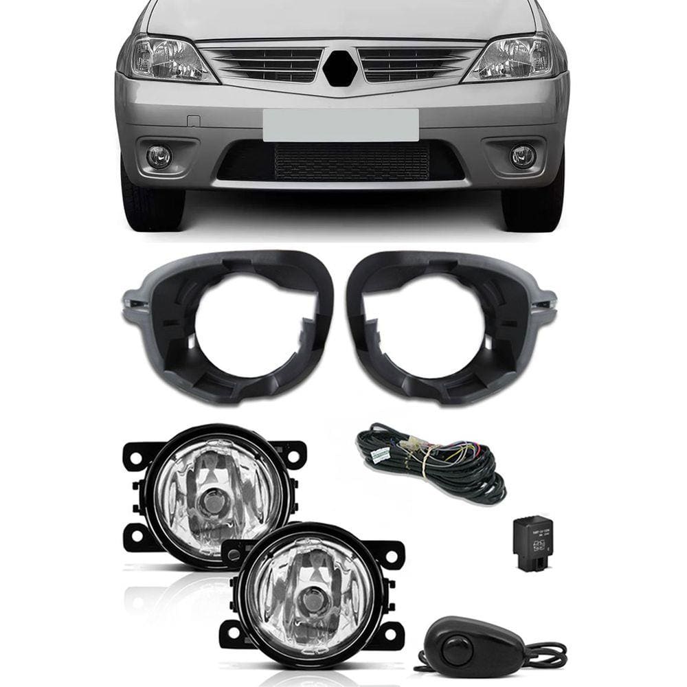 Kit Farol de Milha Neblina Renault Logan 2007 2008 2009 2010