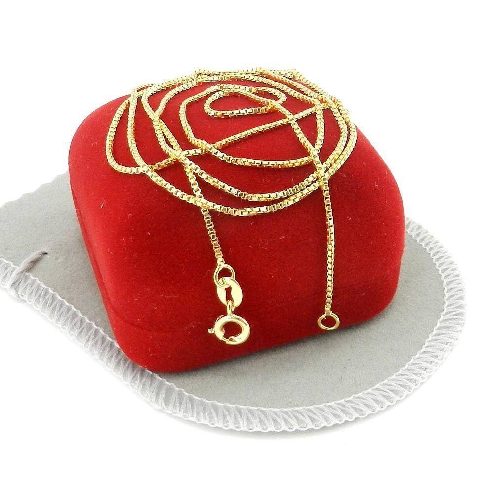 Corrente Masculina 50Cm 1Mm Veneziana Folheada Ouro Cr493