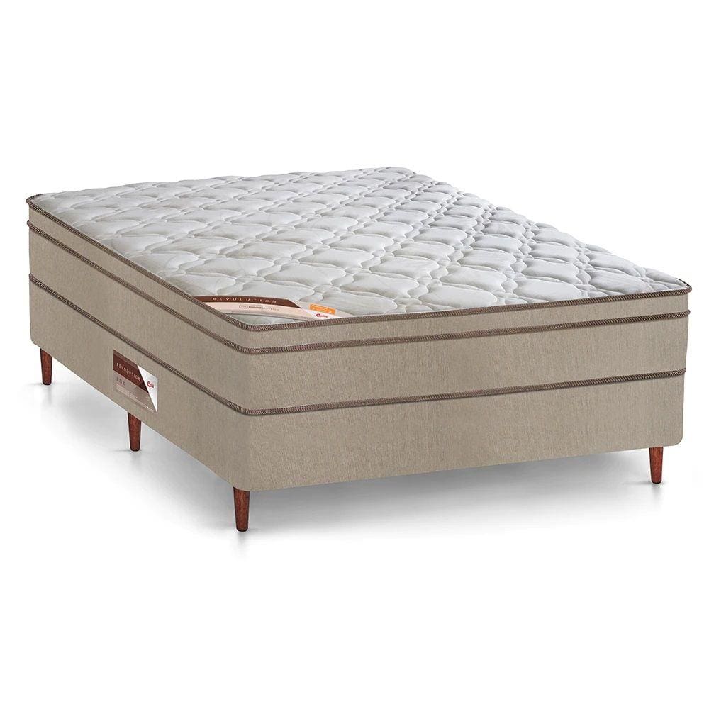 Cama Box Casal + Colchão Castor Casal Revolution Tecnopedic 138x188