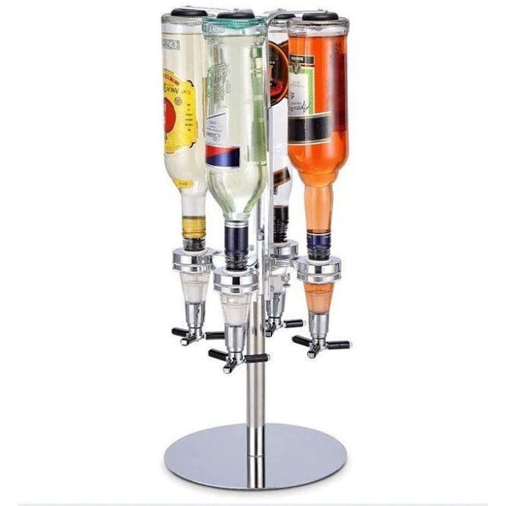Dispenser Porta Bebidas Giratório Dosador Automático 4 Garrafas
