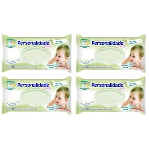 Kit 4uni Toalha Umedecida Personalidade Baby