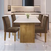 Conjunto Mesa de Jantar Preto Dubai 1,35m mdf com 4 Cadeiras Castanho /  Cacau em Promoção na Americanas