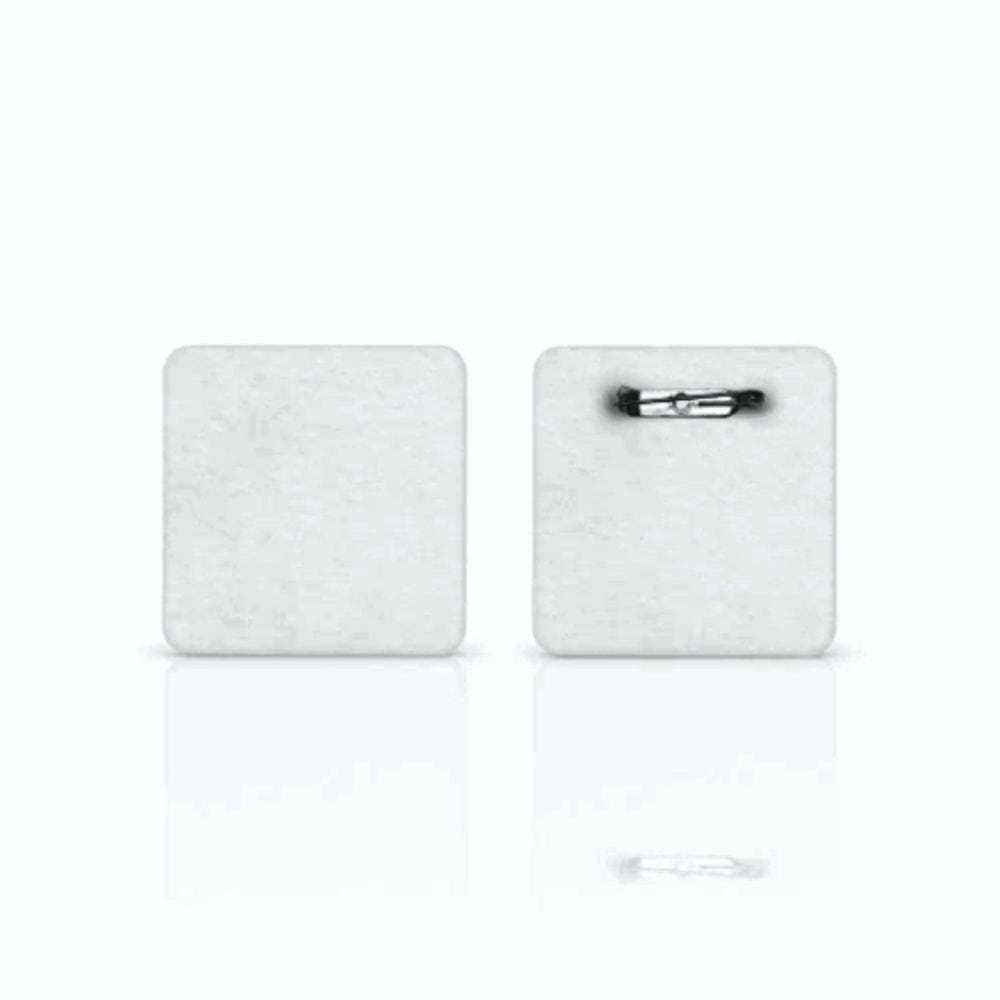 150 Bottons PET Branco Fosco Formato Quadrado Sublimação