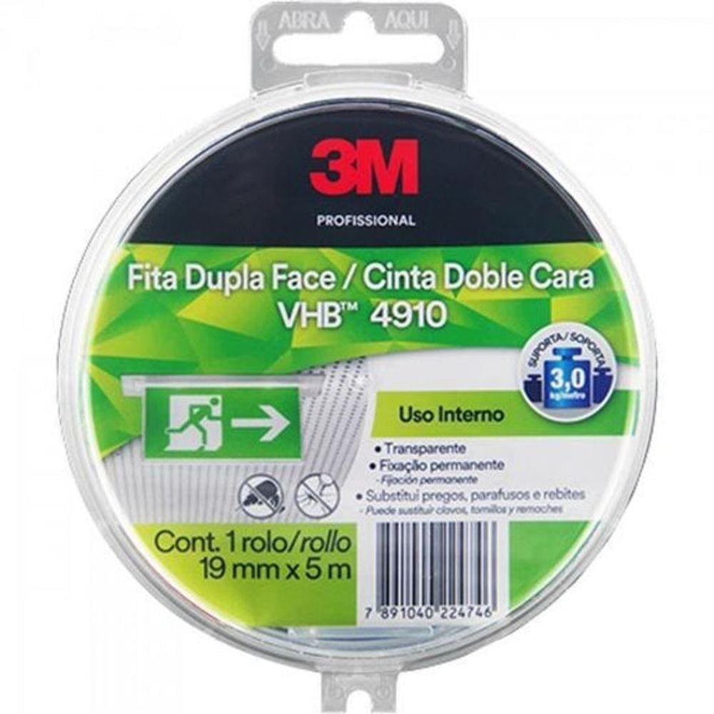 Fita Dupla Face VHB 4910 Uso Interno 19mmx5m