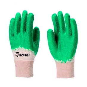 Luva Imbat Tricotada com Banho, Janela em Latex, Verde, Tamanho 8, Embalagem com 12 Unidades