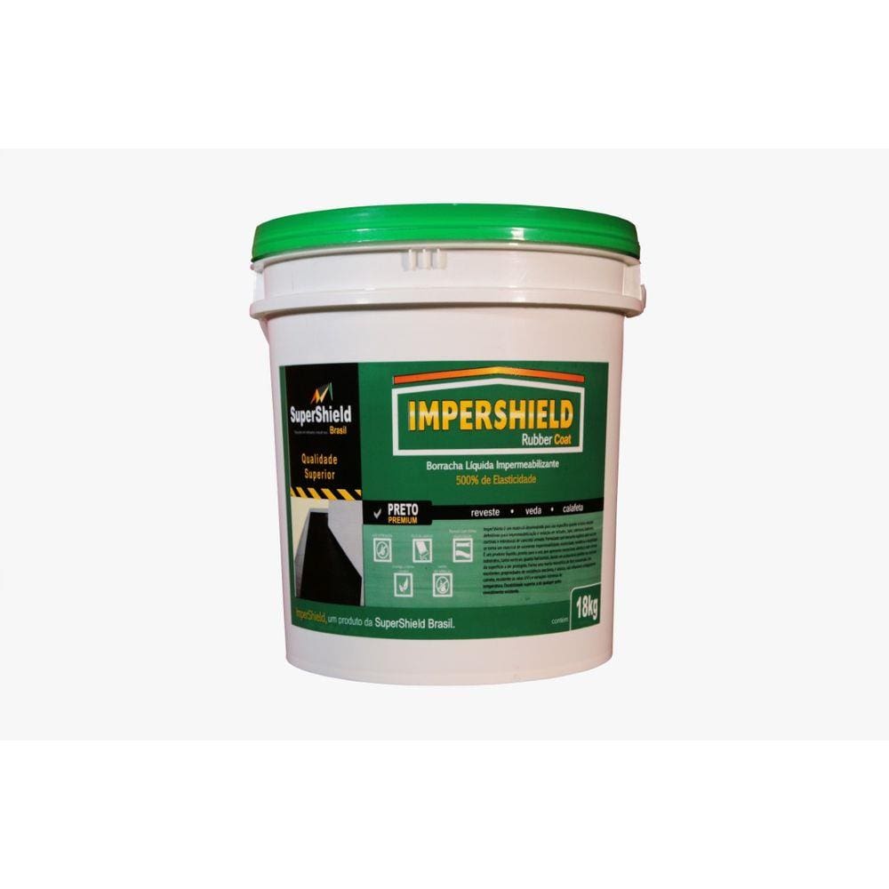 Borracha Líquida Impermeabilizante - Impershield Rubber Coat Preto 18 Kg