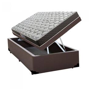 Cama Box Baú Solteiro Colchão Mola Ensacada Acolchões + Box Sintético 61x88x188