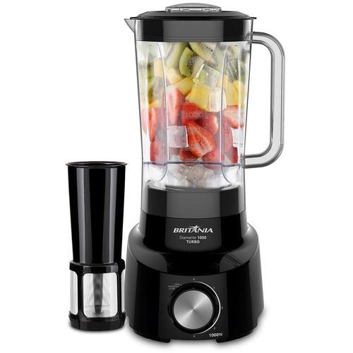 imagem-Liquidificador Britânia BLQ Diamante 1000P Turbo 1000W Preto 127V - 110V