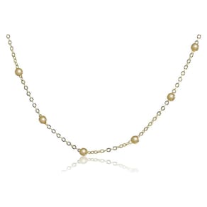 Colar Corrente Com Bolinhas Folheado Em Ouro 18K